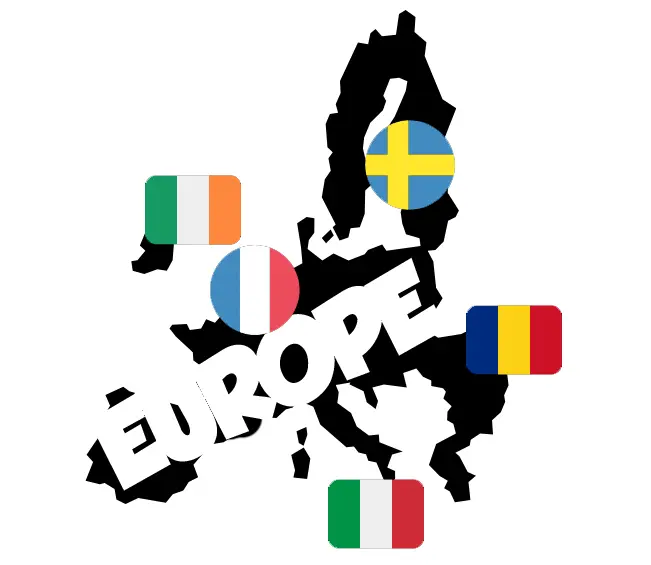 europe map with country flags